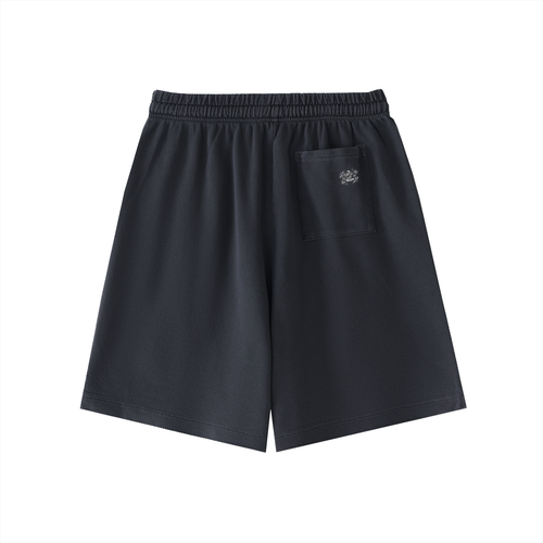 Black shorts with Recession Proof Clothing logo on pocket. 