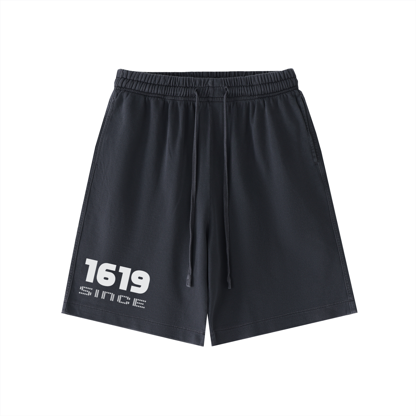 Black shorts with 1619 Since logo on pocket. 