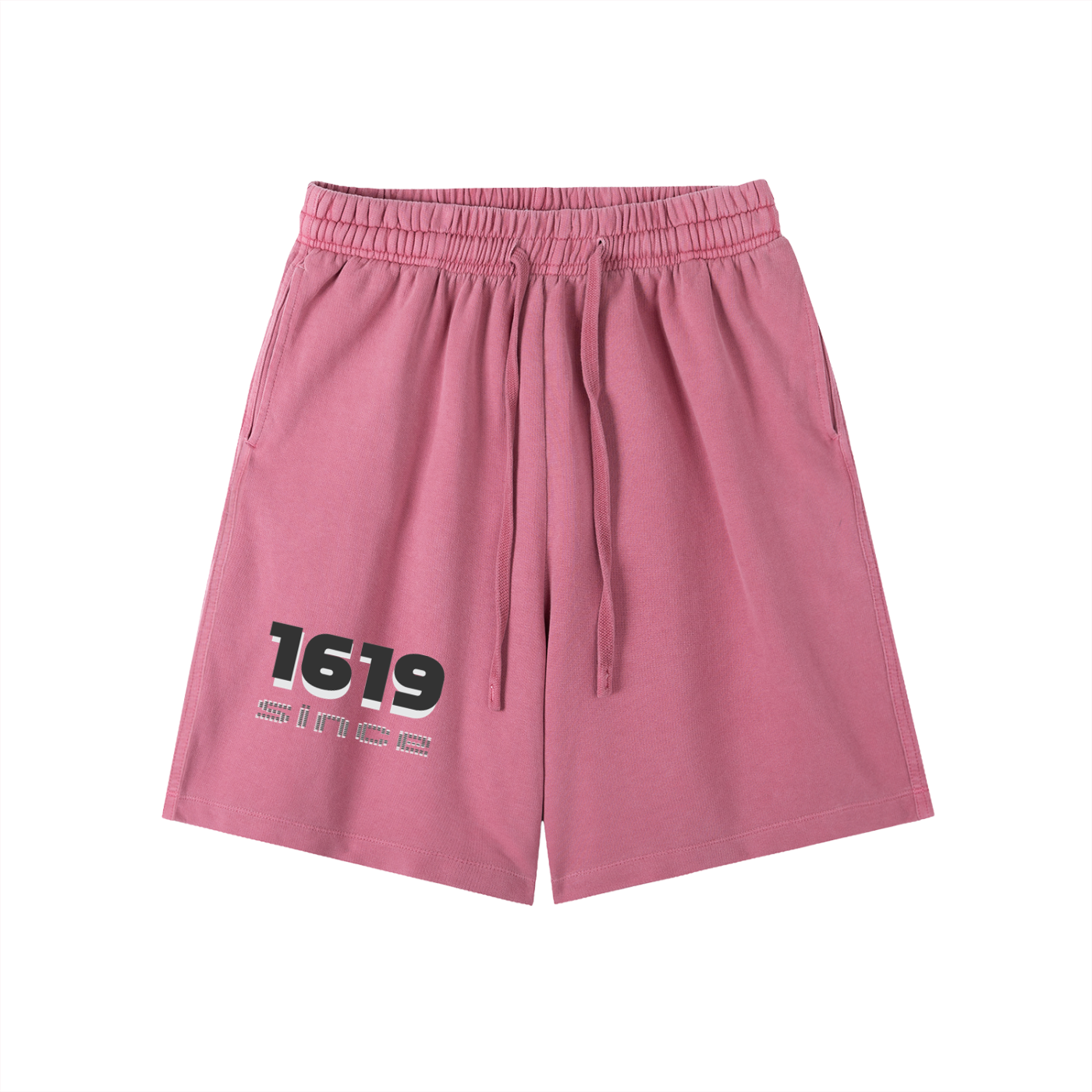 Faded rose shorts with 1619 Since logo