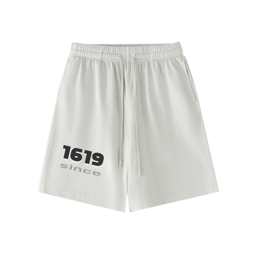 White shorts with 1619 since logo on pocket. 
