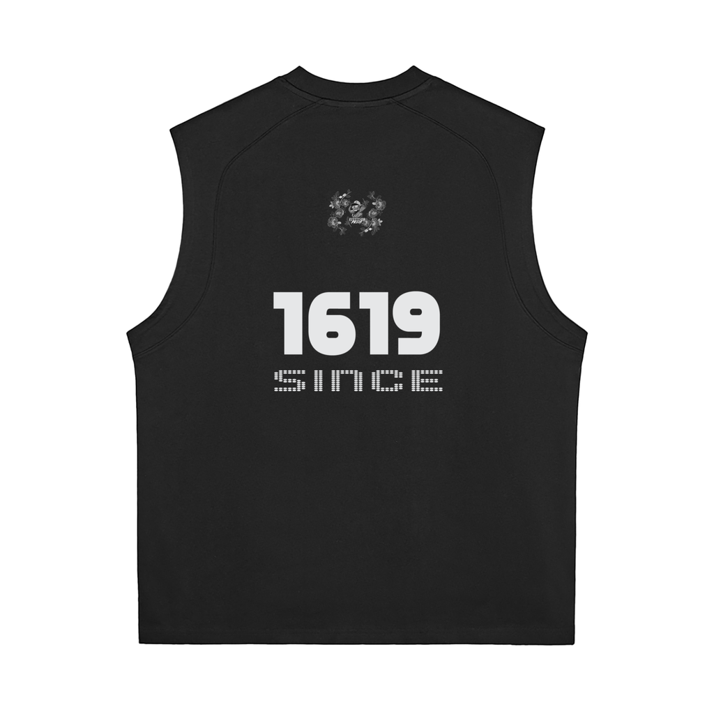 Black sleeveless shirt with '1679 Since' logo