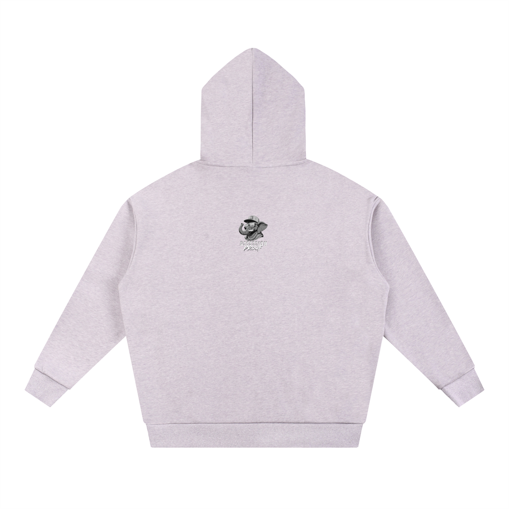 Light gray hoodie with Recession Proof Clothing logo.