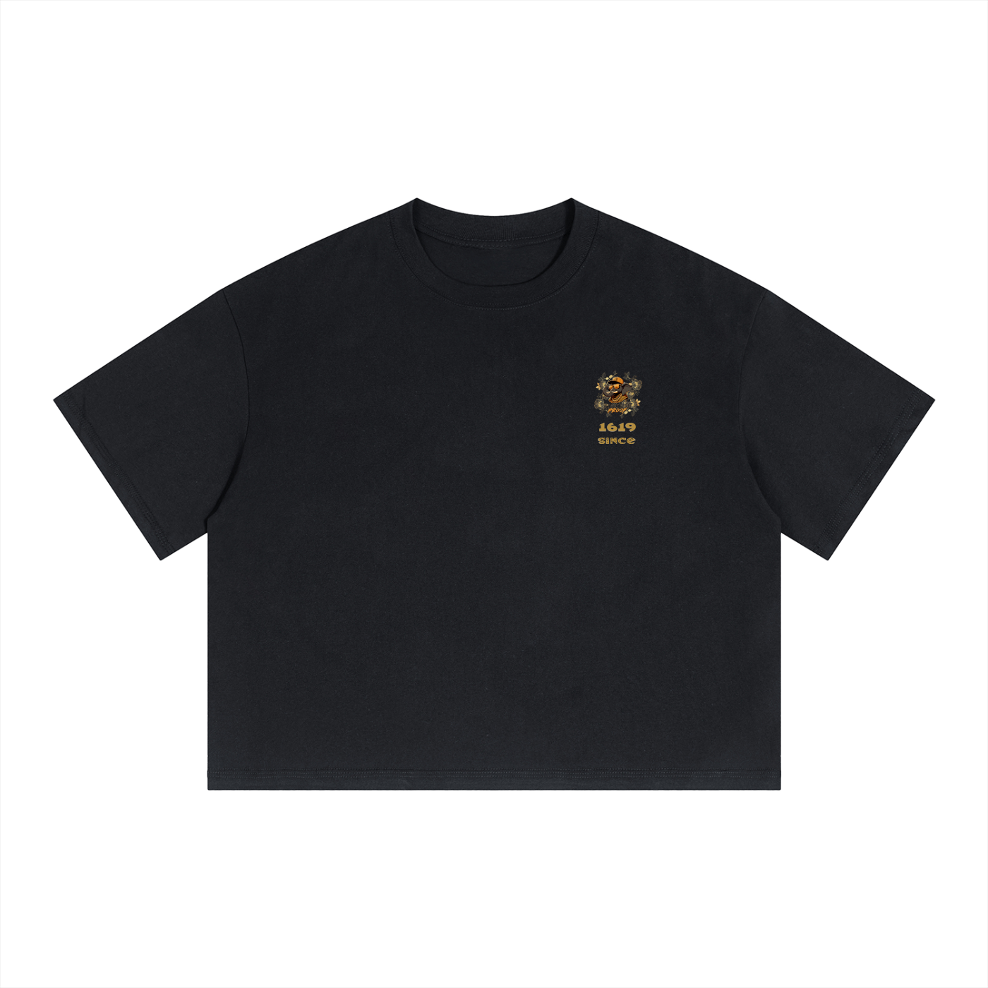 Black 1619 Since - T Shirt with a small Recession Proof Clothing log on the chest.